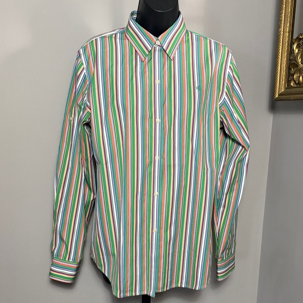 Lauren Ralph Lauren LRL Medium Striped Button Down Dress Shirt